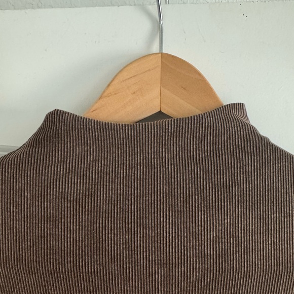 Zara Space Dyed Ribbed Long Sleeve Mock Neck Dress - Picture 3 of 6